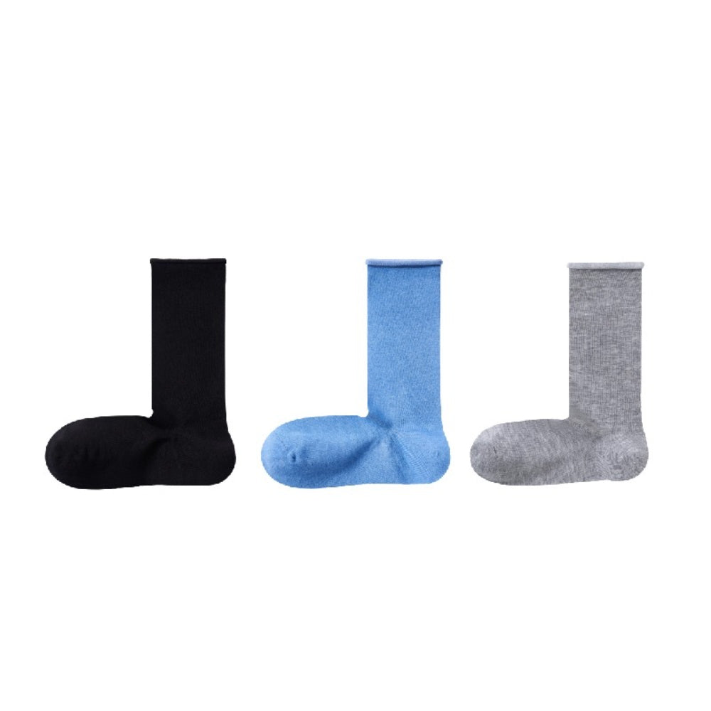 Women Silky Rolled Edge Mid-Calf Tube Socks