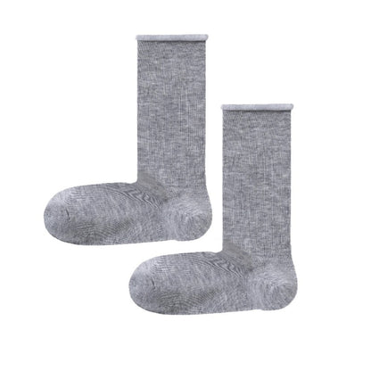 Women Silky Rolled Edge Mid-Calf Tube Socks