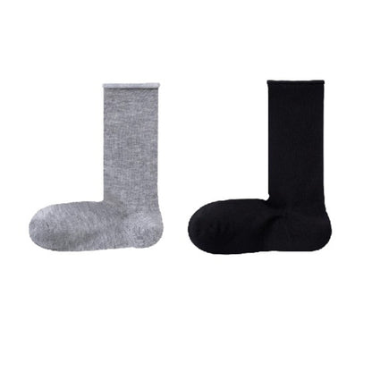 Women Silky Rolled Edge Mid-Calf Tube Socks